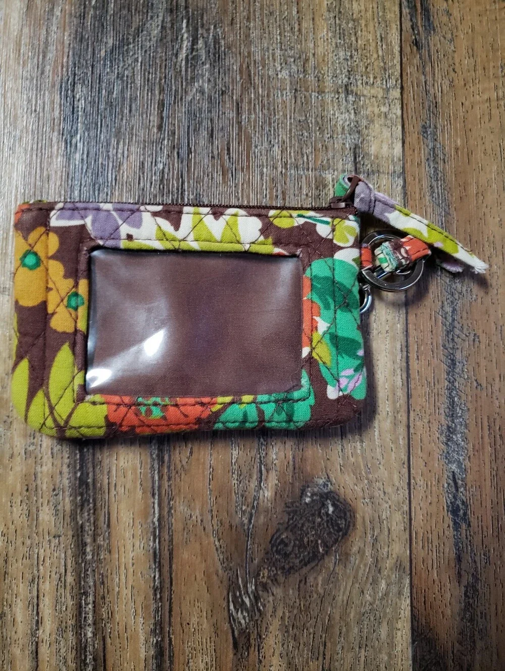 Vera Bradley 3 Piece Mixed Pattern ID Zip Key Pouch Set